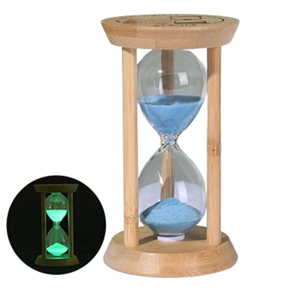Leuchtende Sanduhr, Aus Bambus Und Glas
