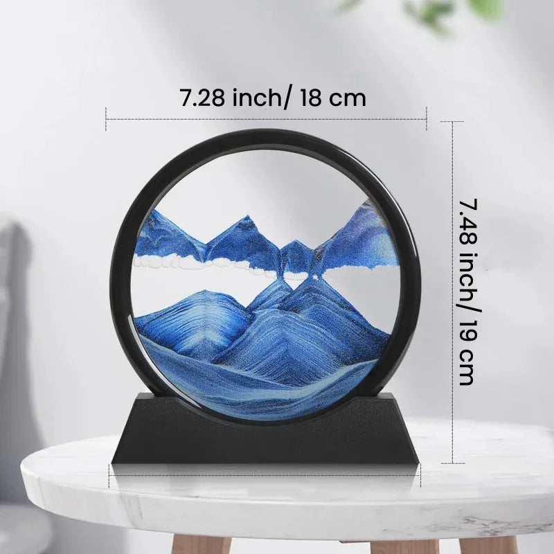 Bewegtes Sandkunst-Bild Aus Glas, Rundes Tiefsee-Design