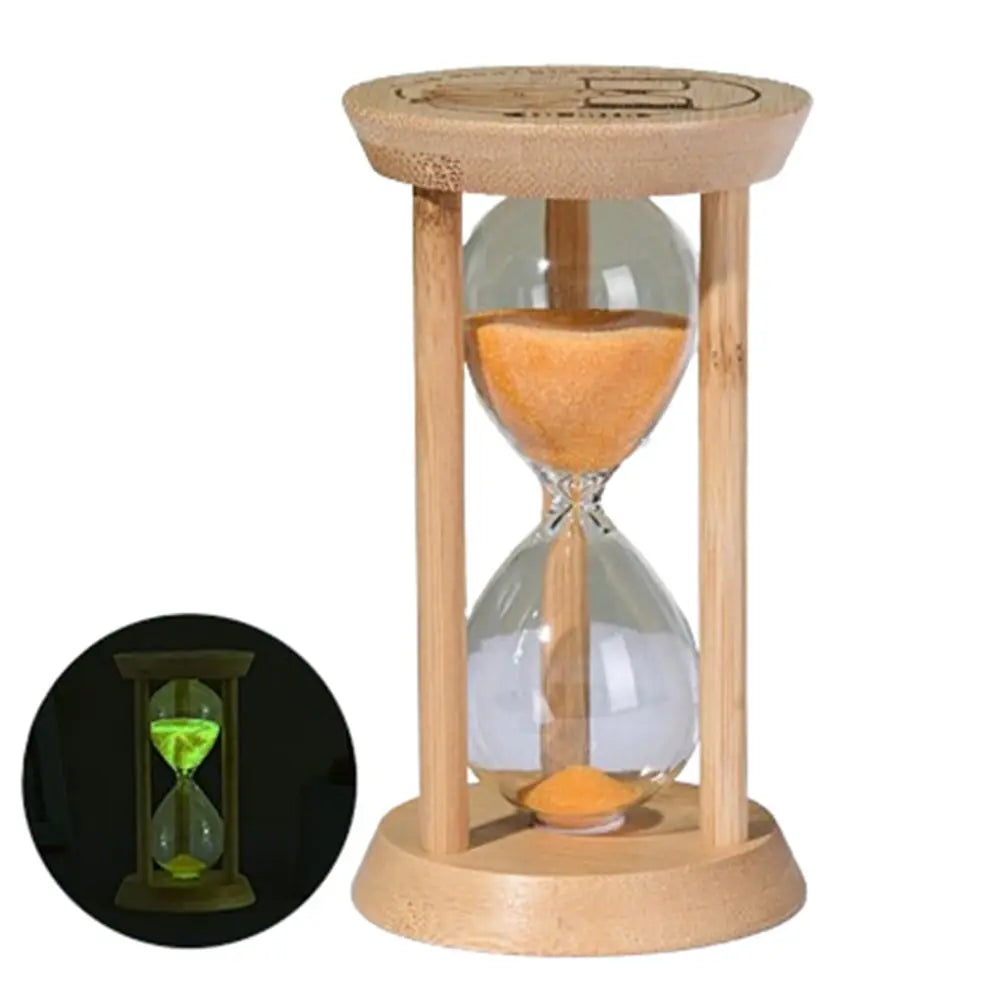 Leuchtende Sanduhr, Aus Bambus Und Glas
