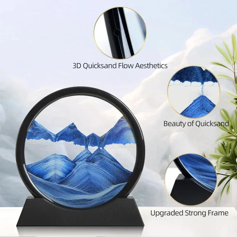 Bewegtes Sandkunst-Bild Aus Glas, Rundes Tiefsee-Design
