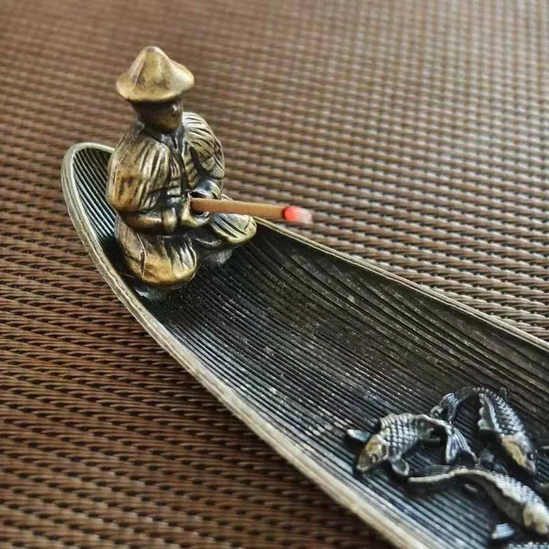 Räucherstäbchenhalter Im Alten Fischerboot-Design, Aus Metall