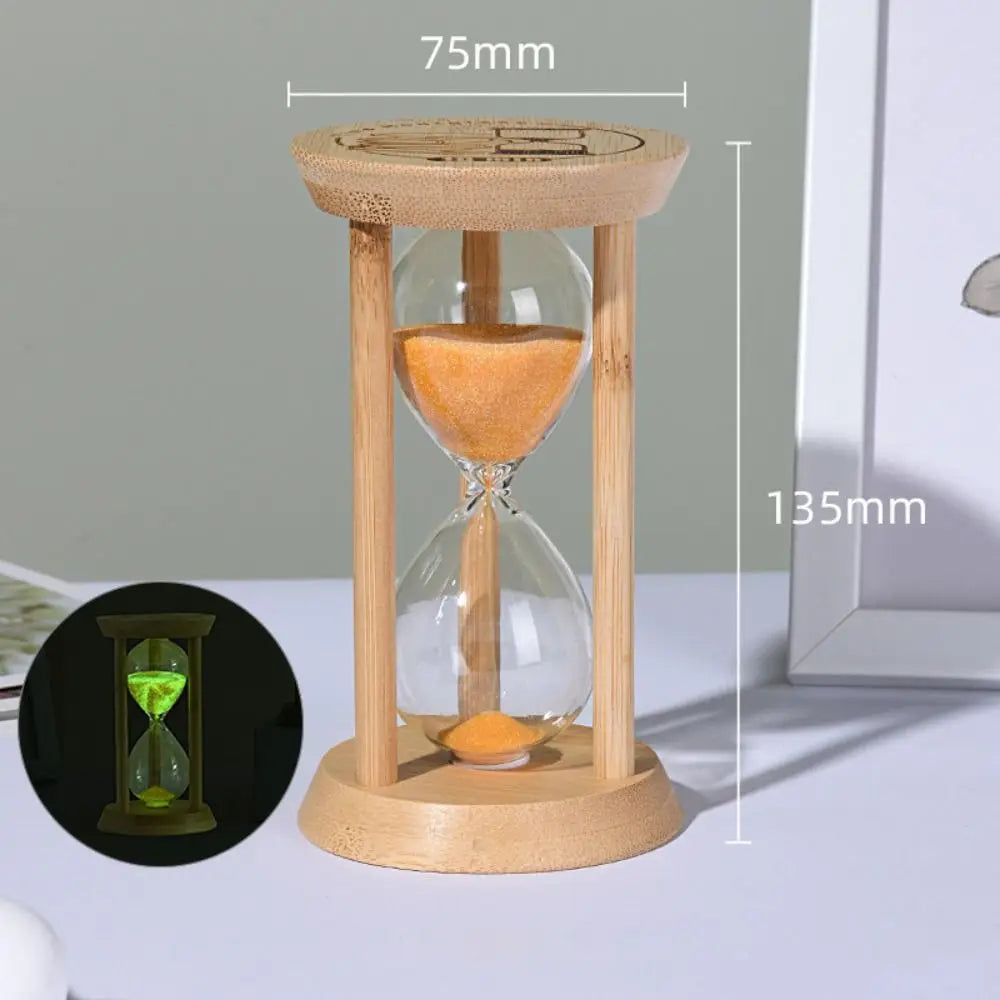 Leuchtende Sanduhr, Aus Bambus Und Glas