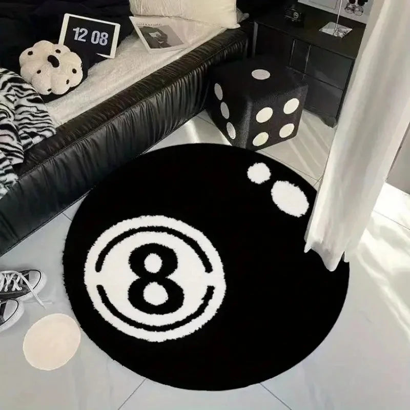 Weicher Kurzflor-Teppich, 8-teiliges Billard-Set