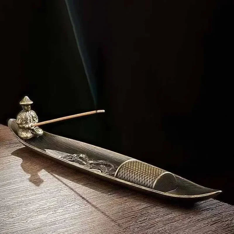 Räucherstäbchenhalter Im Alten Fischerboot-Design, Aus Metall