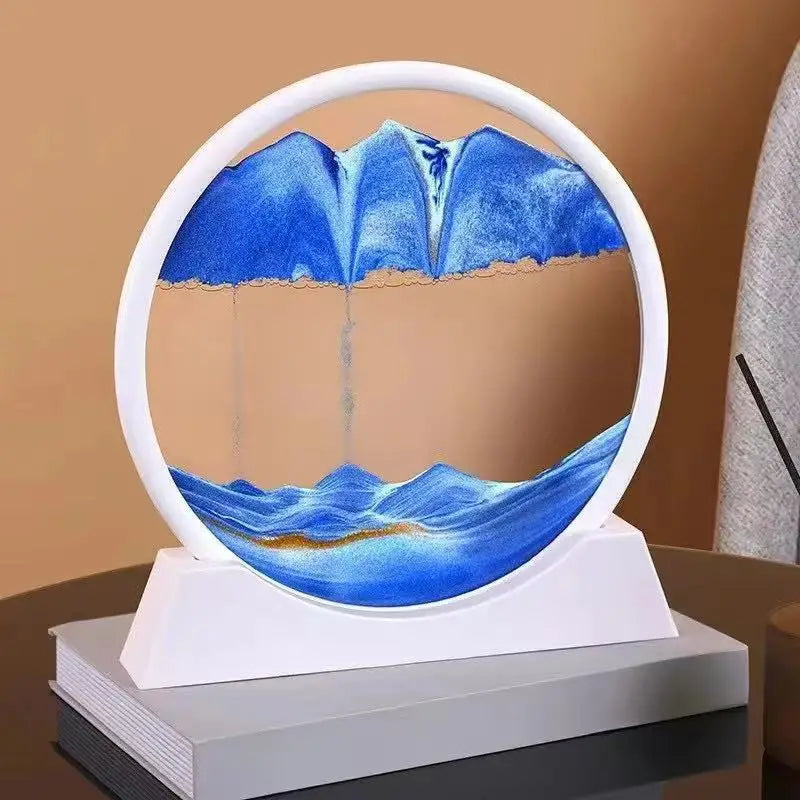 Bewegtes Sandkunst-Bild Aus Glas, Rundes Tiefsee-Design
