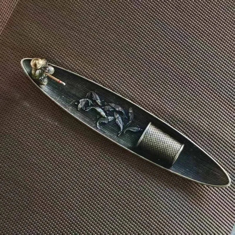 Räucherstäbchenhalter Im Alten Fischerboot-Design, Aus Metall