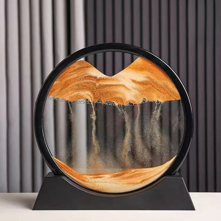 Bewegtes Sandkunst-Bild Aus Glas, Rundes Tiefsee-Design