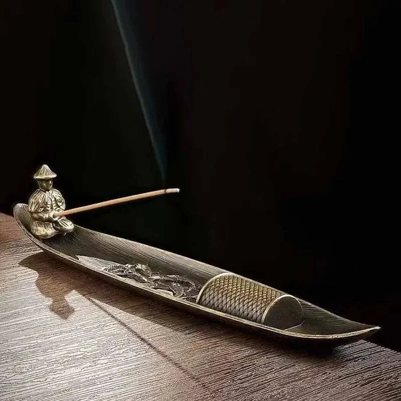 Räucherstäbchenhalter Im Alten Fischerboot-Design, Aus Metall